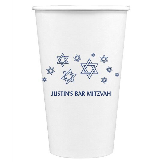 Modern Jewish Star Galaxy Paper Coffee Cups